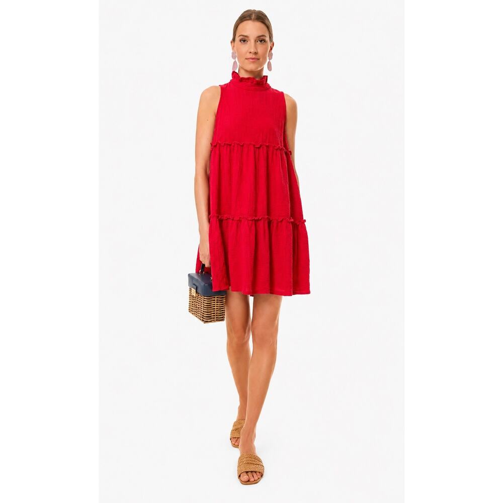 Tuckernuck Pomander Place Morgan Dress Red Gauze Mini Dress
